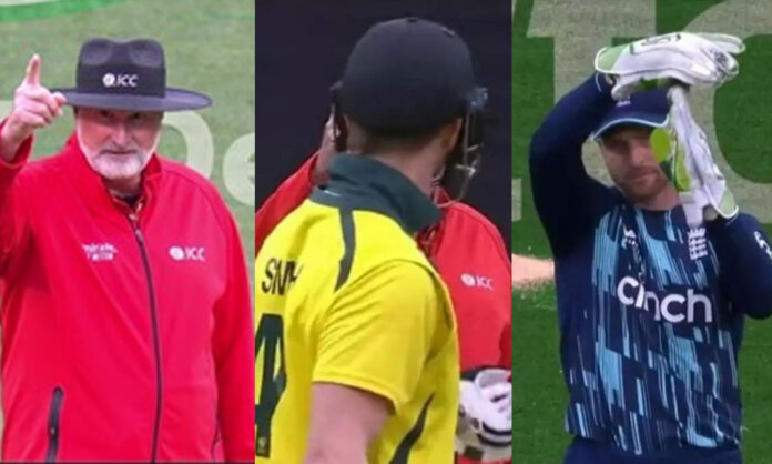 news-3 As confusion reigns in the third ODI, the umpire waits for Jos Buttler to appeal before declaring Steve Smith out.' with you.
